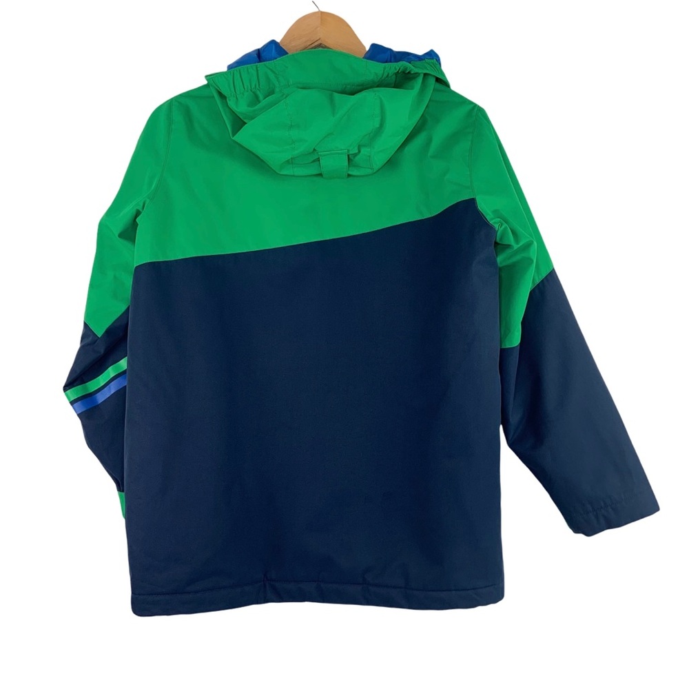 Lands End Zip Front Color Block Jacket Hooded - image 7